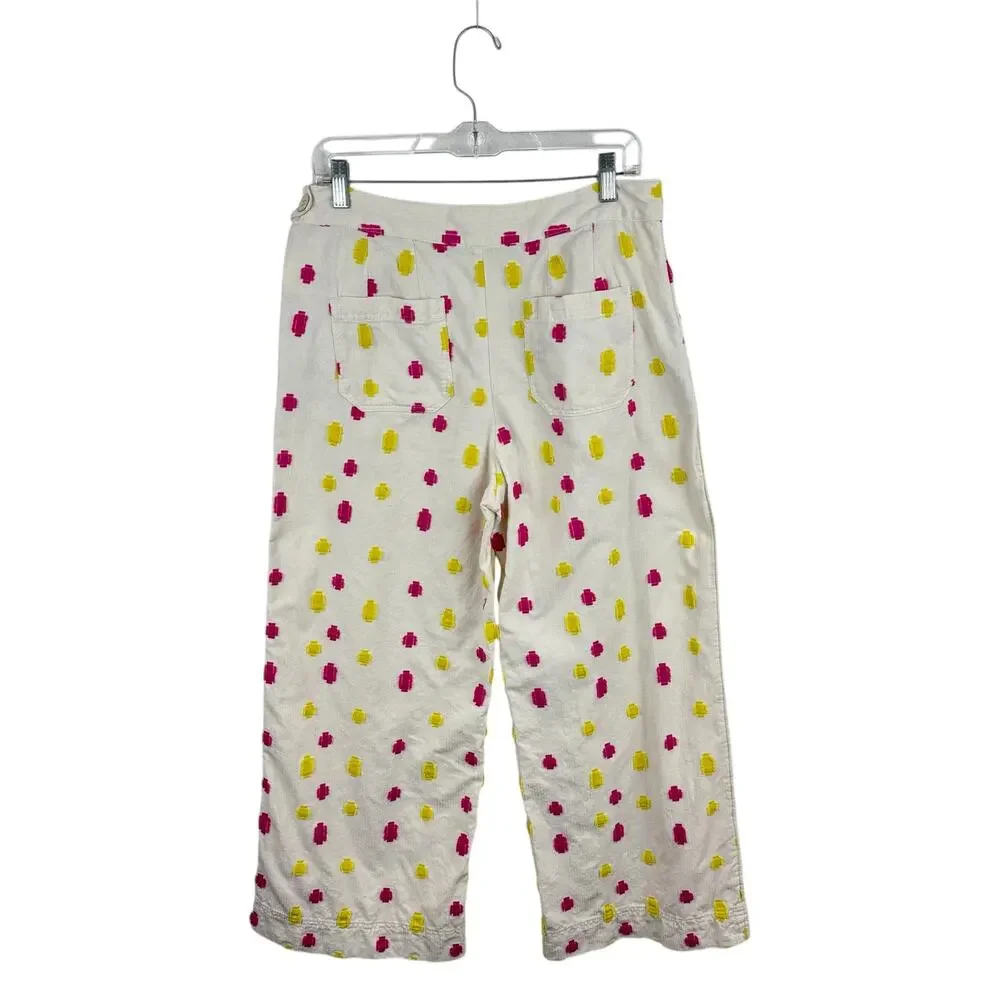 Anthropologie Clip Dot Cropped Wide Leg Trousers - Picture 6 of 6